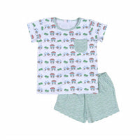 Baby Loren - Boy's Watermelon Tractors Shorts Set