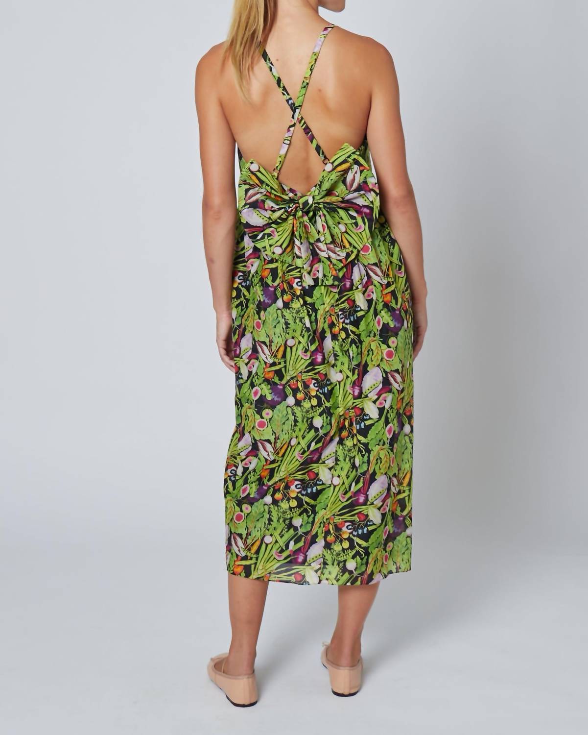 Rachel Antonoff Women's Rebecca Midi Dress in house salad - women's dress - detail view