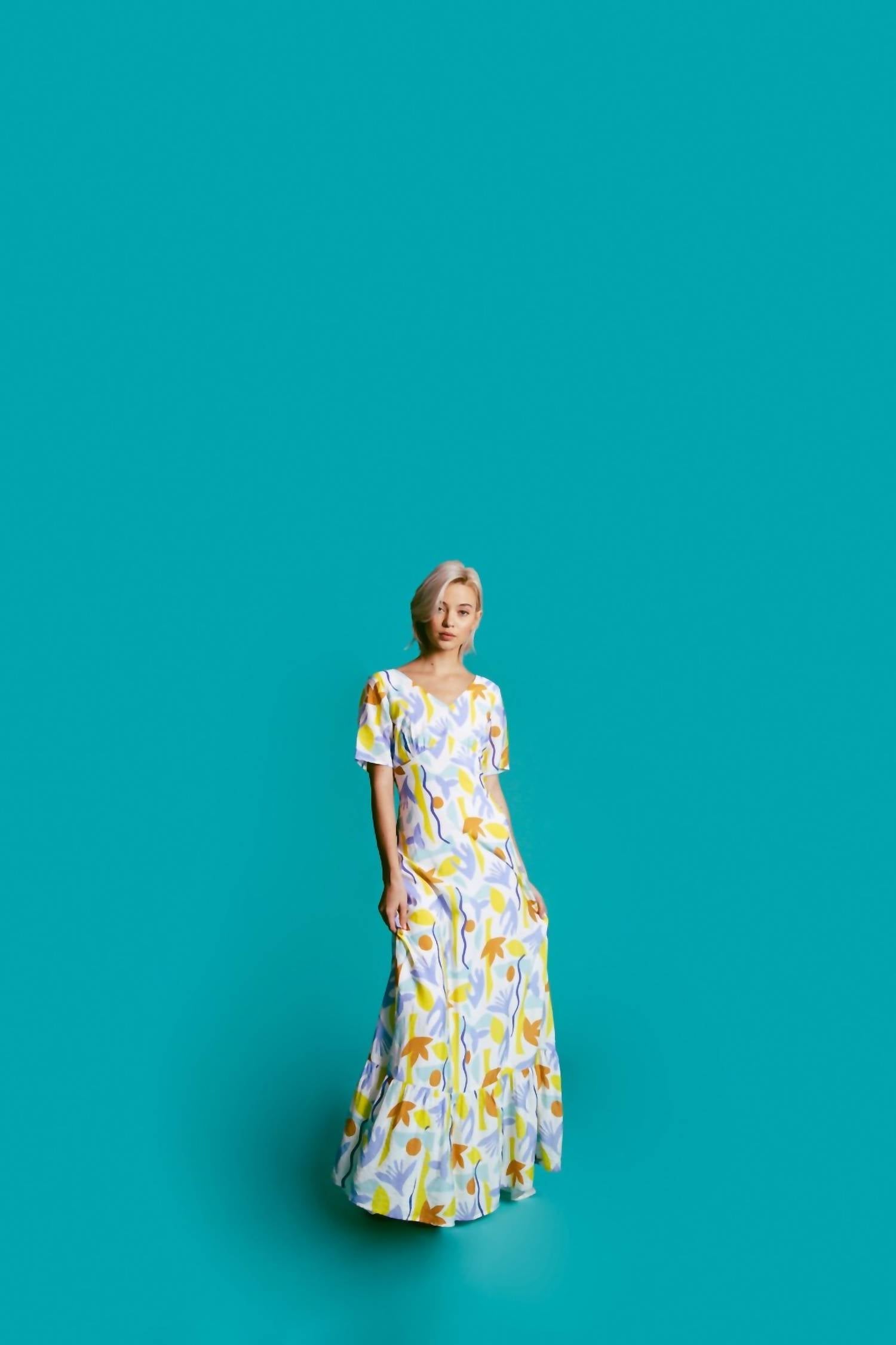 Long Printed Maxi Dress