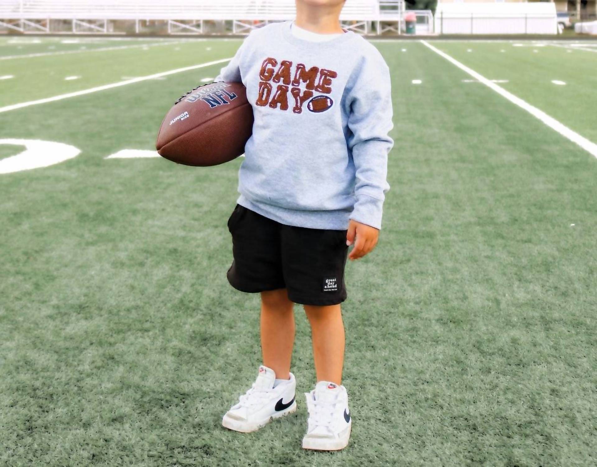 SWEET wink Game Day Patch Sweatshirt in gray - kids' shirt