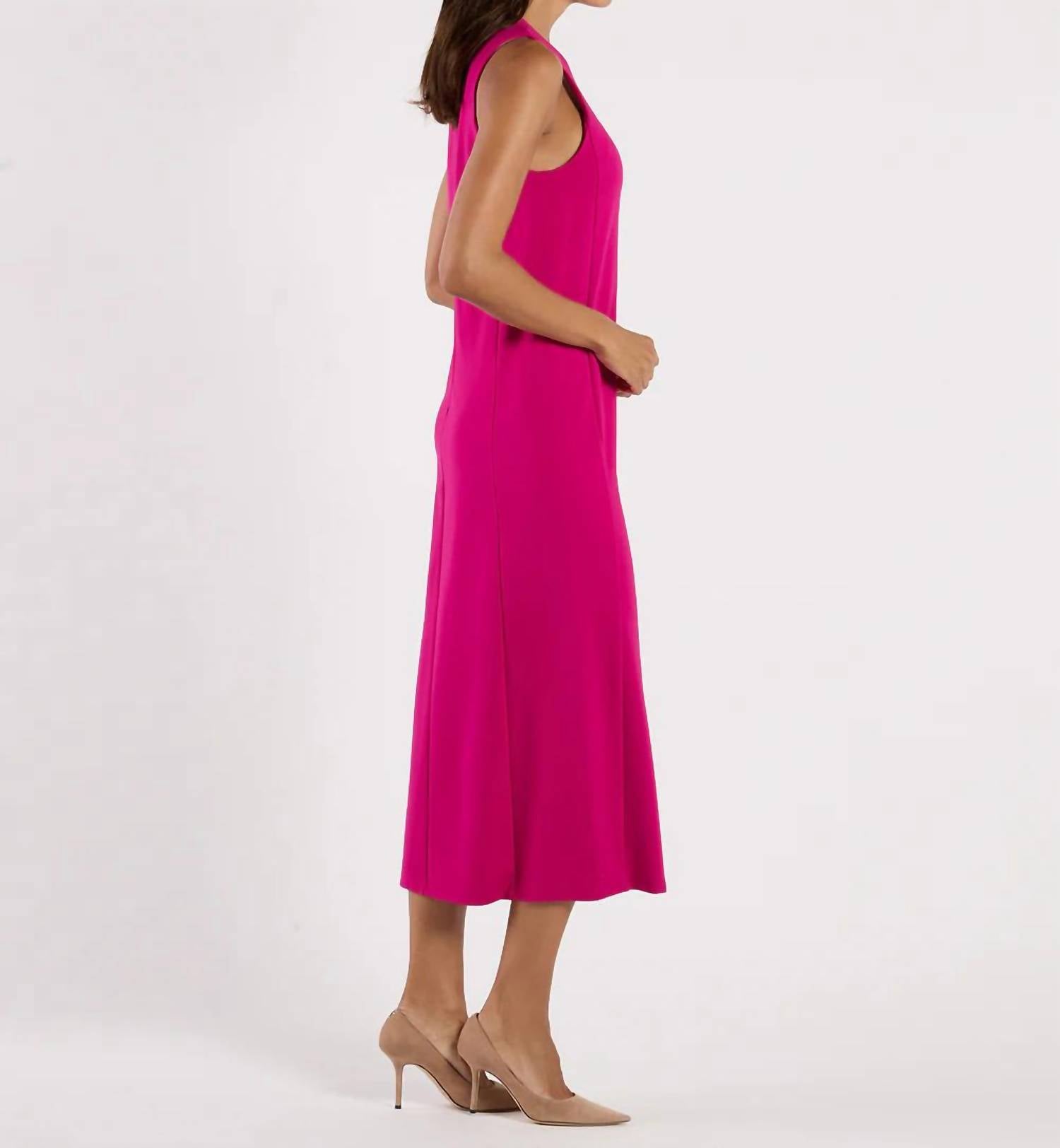 JUDE CONNALLY Darcy Ponte Midi Dress in deep berry - women's dress - alternate view
