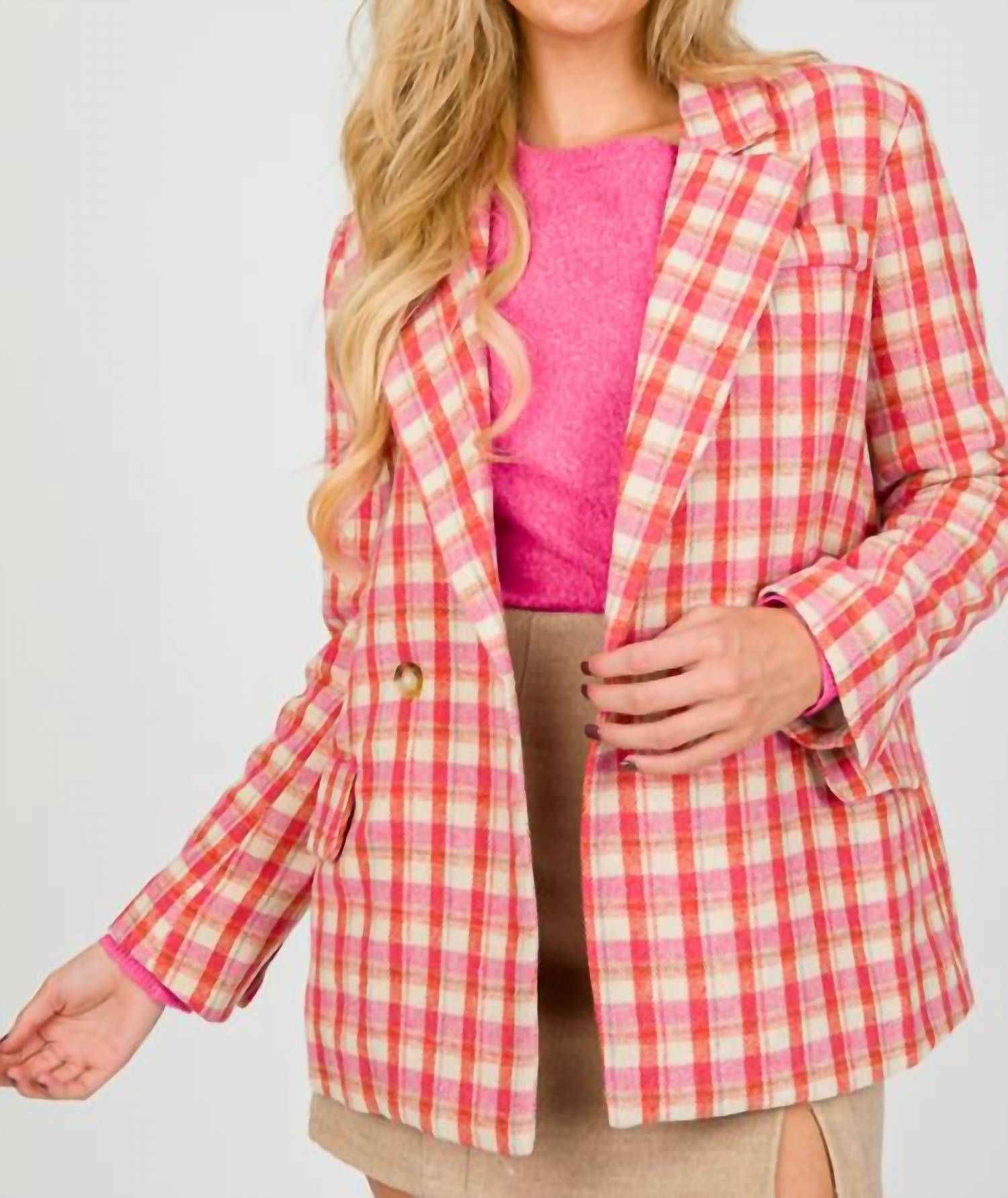 And The Why - Plaid Printed Blazer