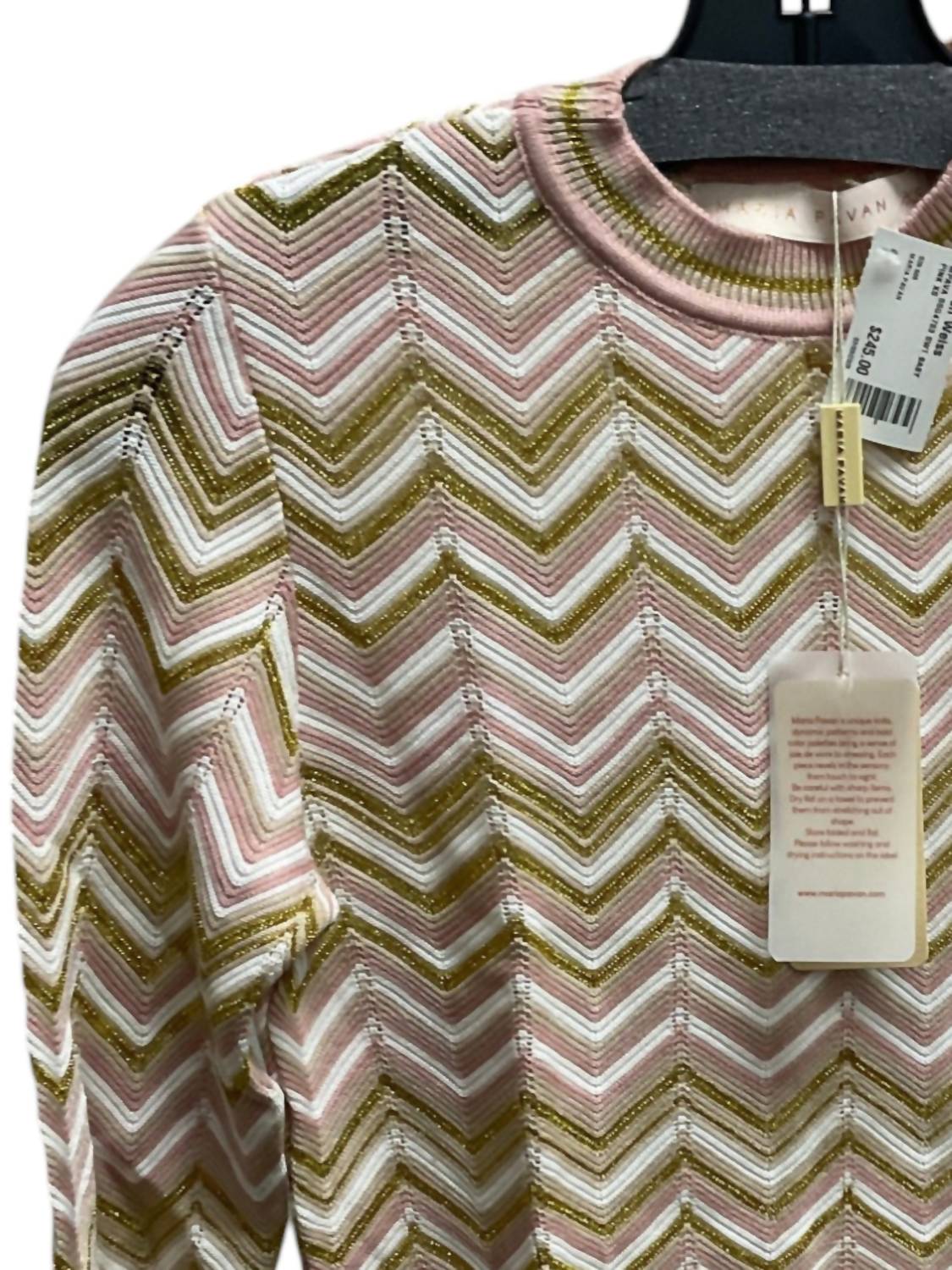 Maria Pavan - Women's Chevron 3/4 Sleeve Sweater
