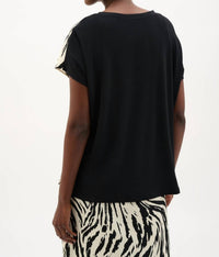 Joseph Ribkoff - Animal Print Pullover Top With Jewel Embellishment