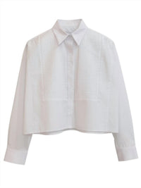 TWP Soon To Be Ex With Bib Shirt in white - women's shirt - view 5