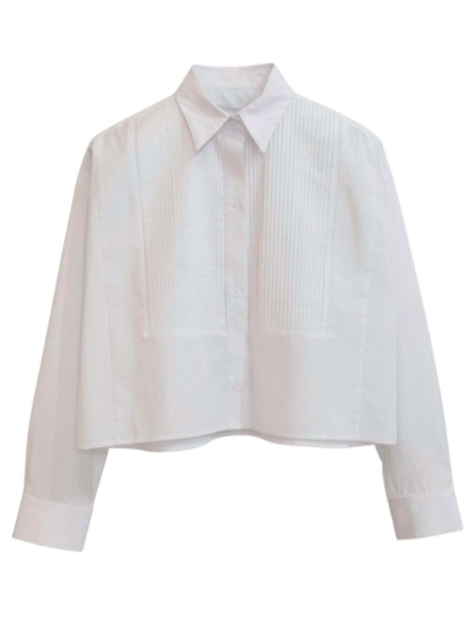 TWP Soon To Be Ex With Bib Shirt in white - women's shirt - view 5