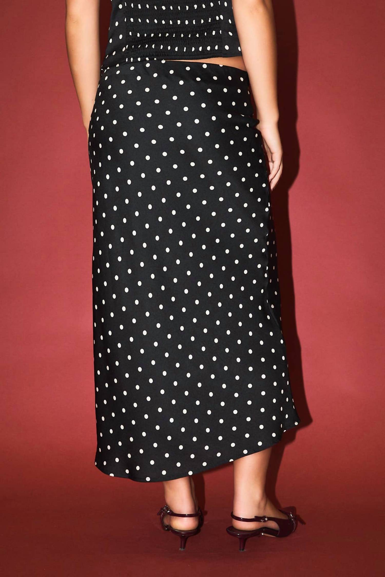 Le Lis - Dreamy Dot Mid Rise Maxi Skirt