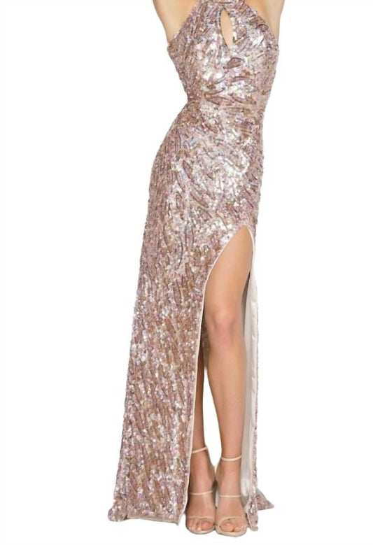 CASSANDRA STONE SEQUIN DRESS