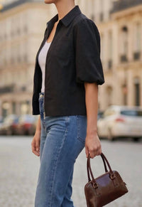 Vava - Bubble Sleeve Zip Jacket