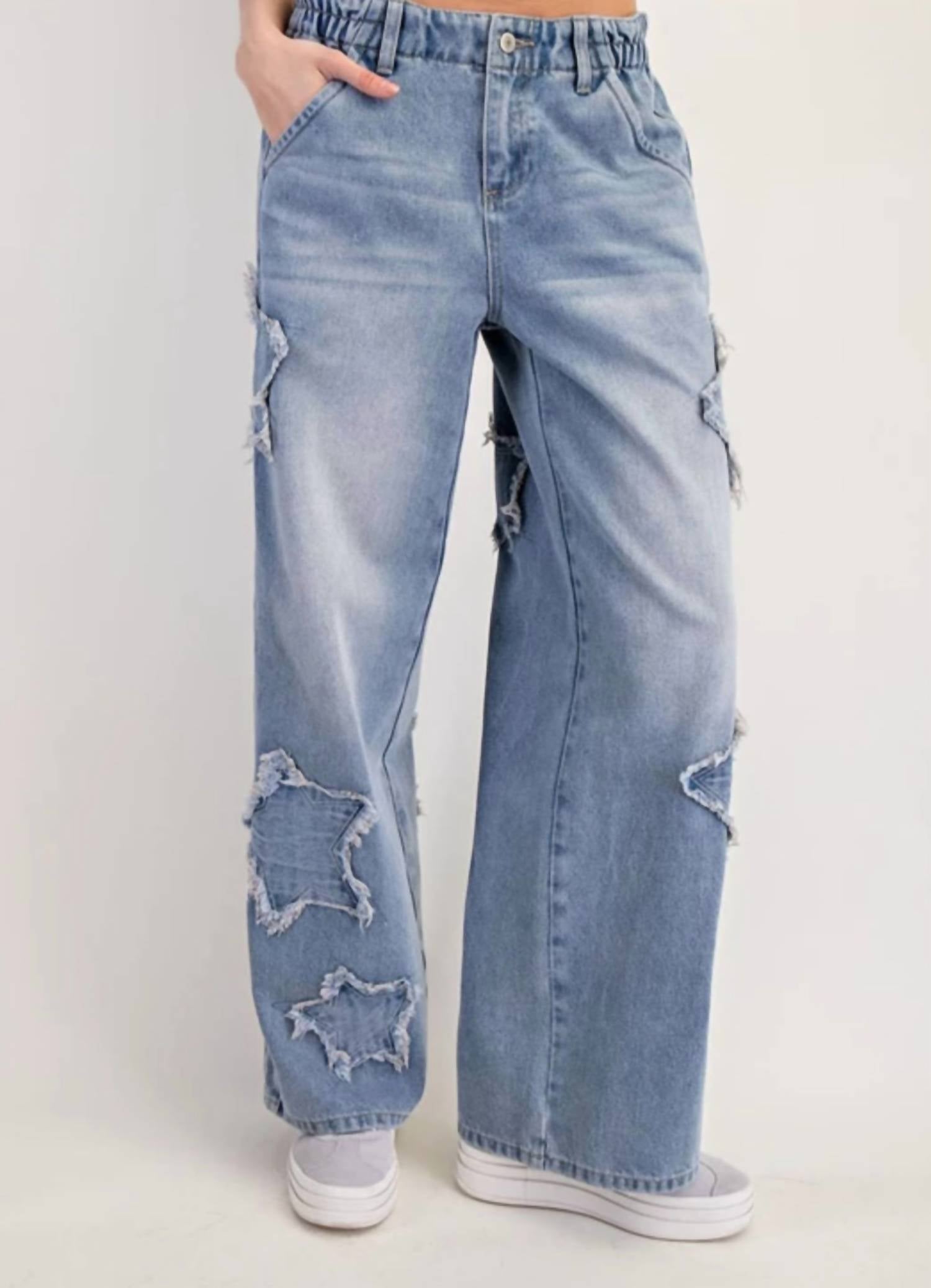 Ee:Some - Karina Star Denim Pants