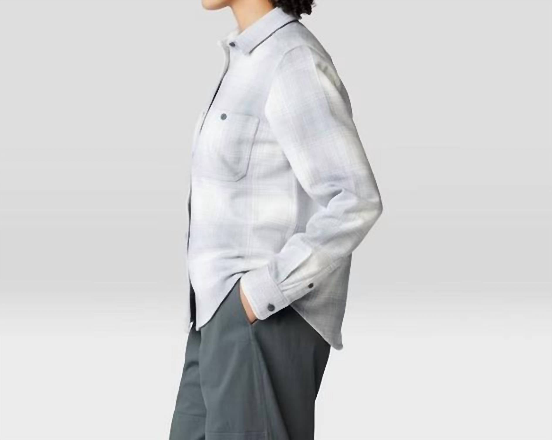 Mountain Hardwear Plusher Long Sleeve Shirt in glacial ombre buffalo check - women's shirt - alternate view