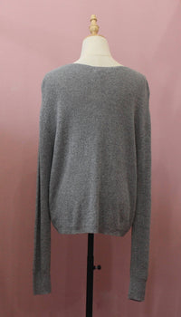 CRESCENT Women's Sienna Beachy Sweater in grey - women's sweater - detail view