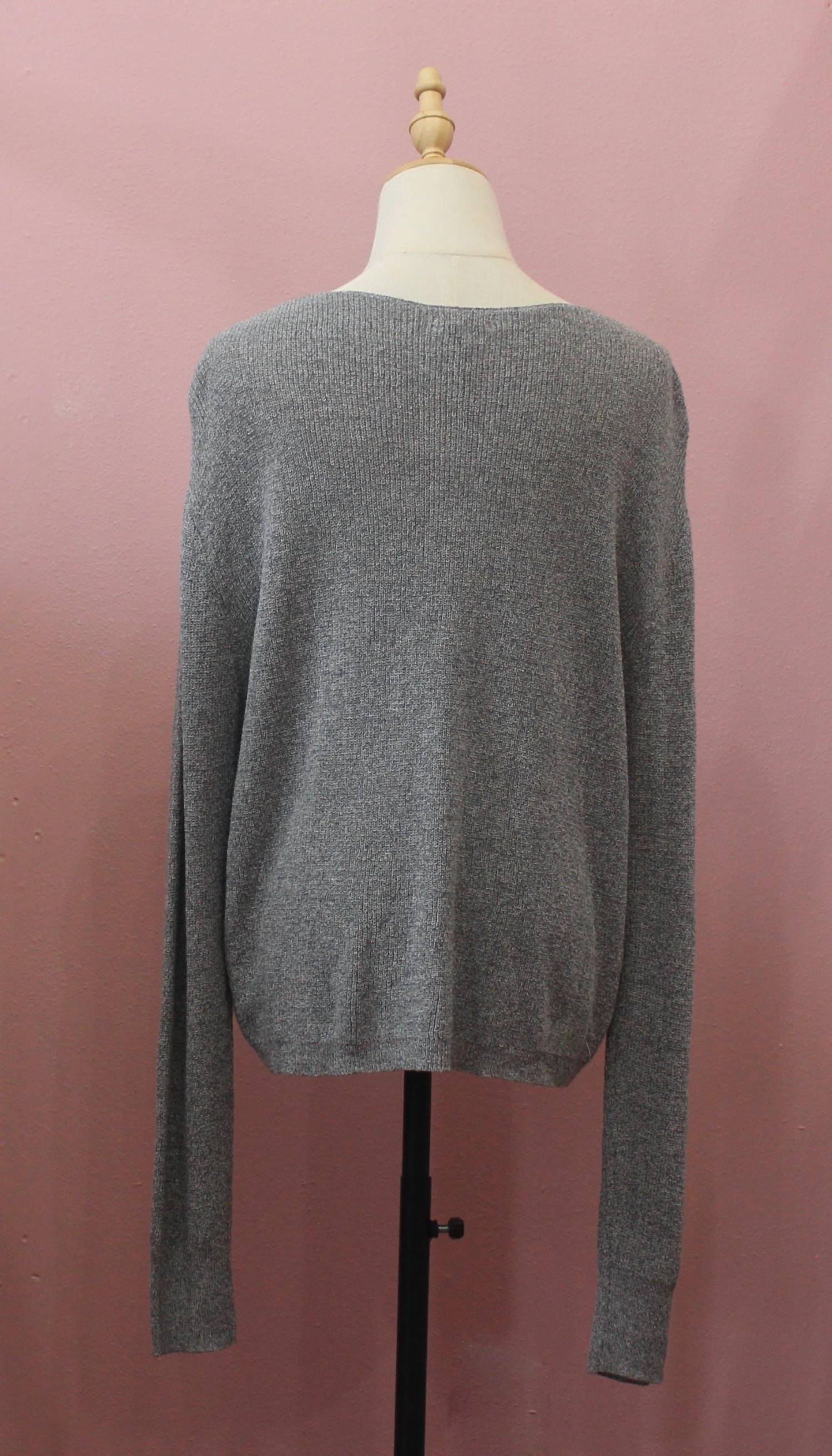 CRESCENT Women's Sienna Beachy Sweater in grey - women's sweater - detail view