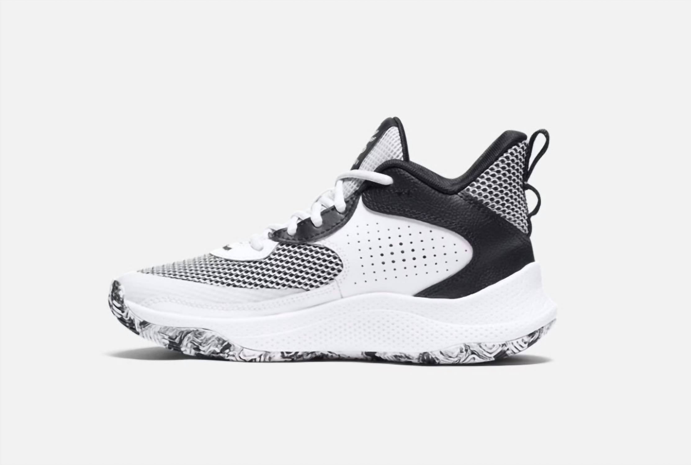 UNDER ARMOUR Kid's Curry 3z 24 Basketball Shoes in white black - kids' sneaker - detail view