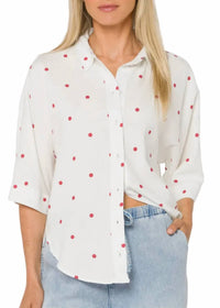Velvet Heart - Merle Cardinal Polka Dot Shirt