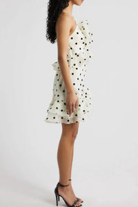 Lucy Paris - Remy Polka Dot Rosette Ruffle Minidress