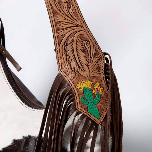 American Darling - Women's Hand Tooled Hair On Hobo Bag