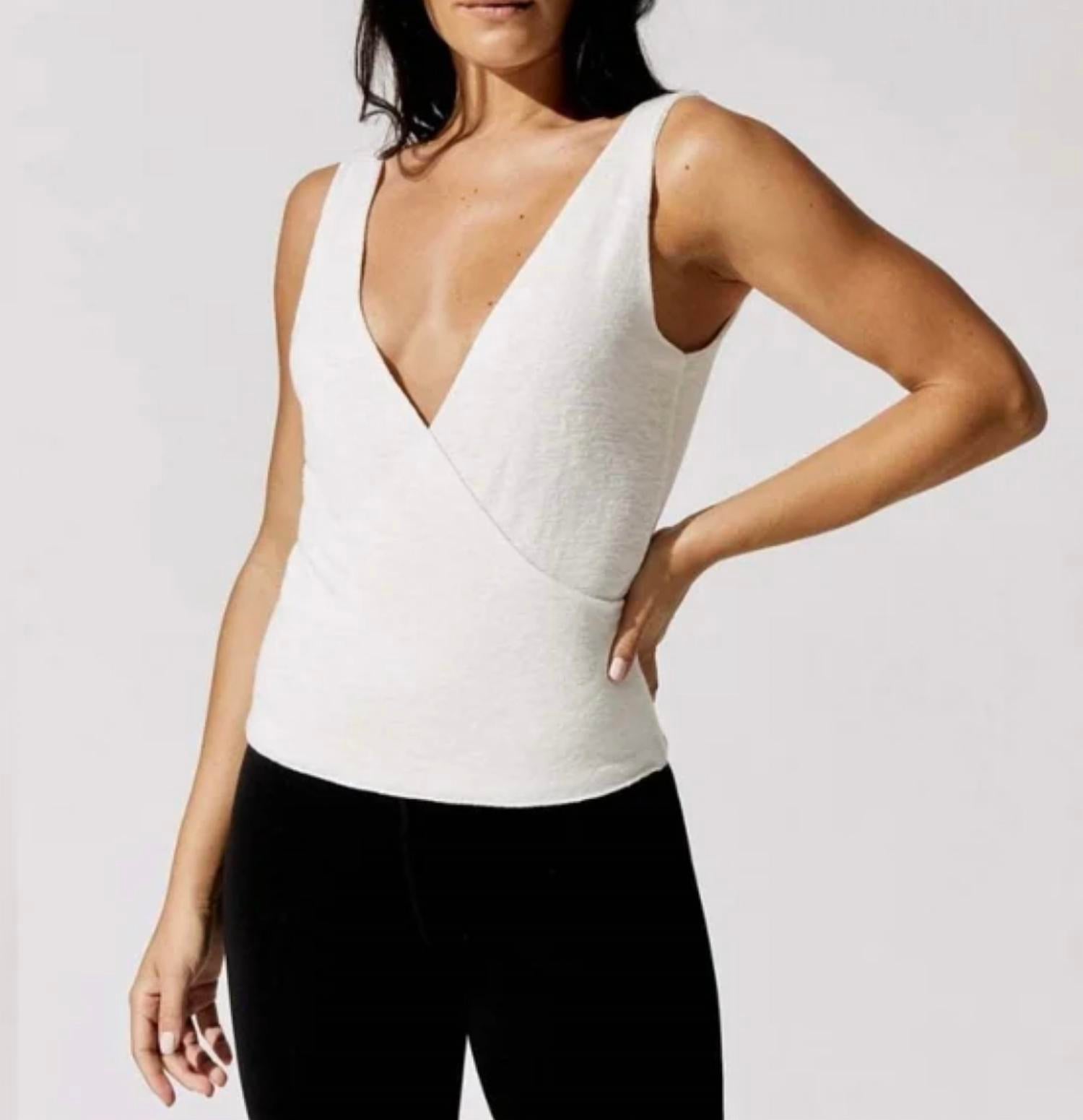 LNA Margoux Tank in white - women's tank top