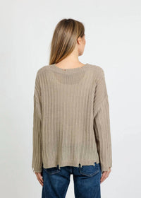 Terra - Contrast Stitch & Rib Sweater