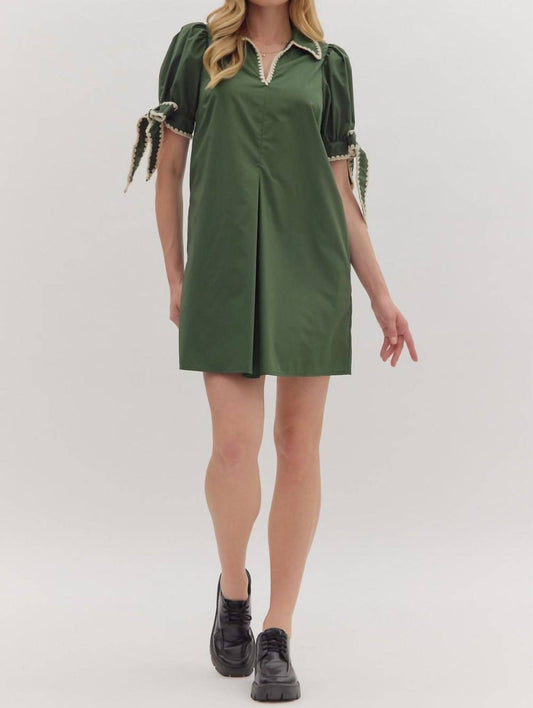 Entro - Subtle Details Bow Sleeve Dress