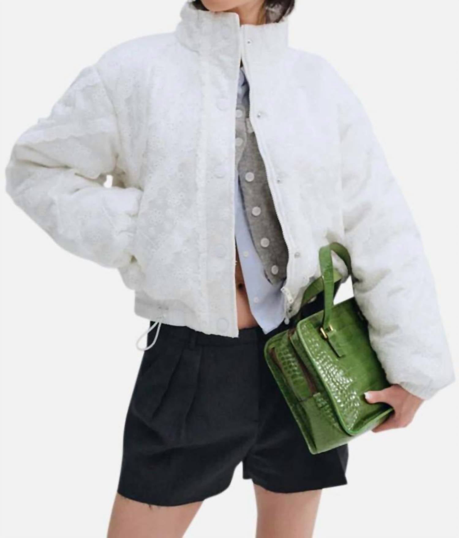Lil Lemons By For Love And Lemons - Sloane Eyelet Puffer Coat