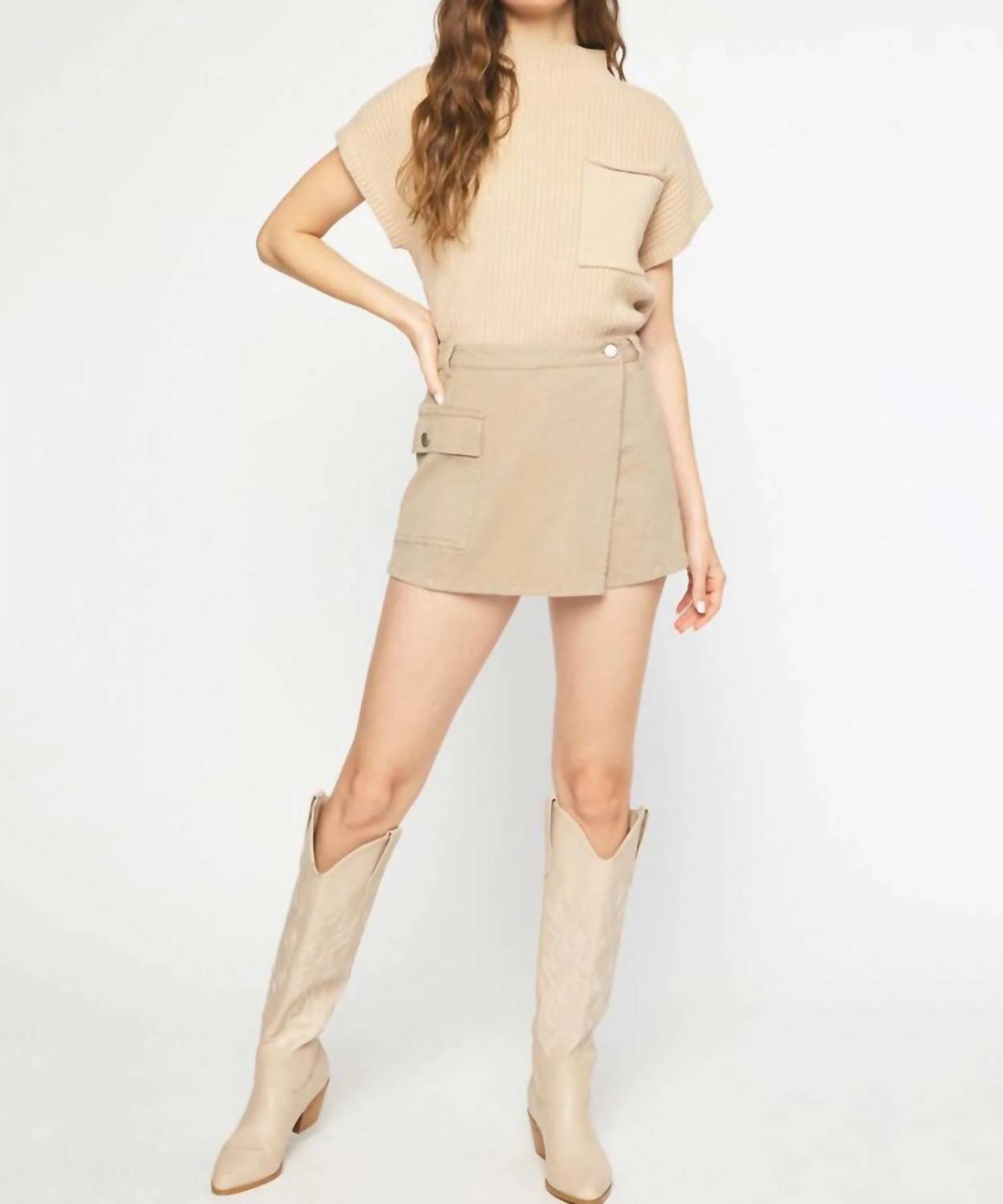 Entro - Cross Over Denim Skort