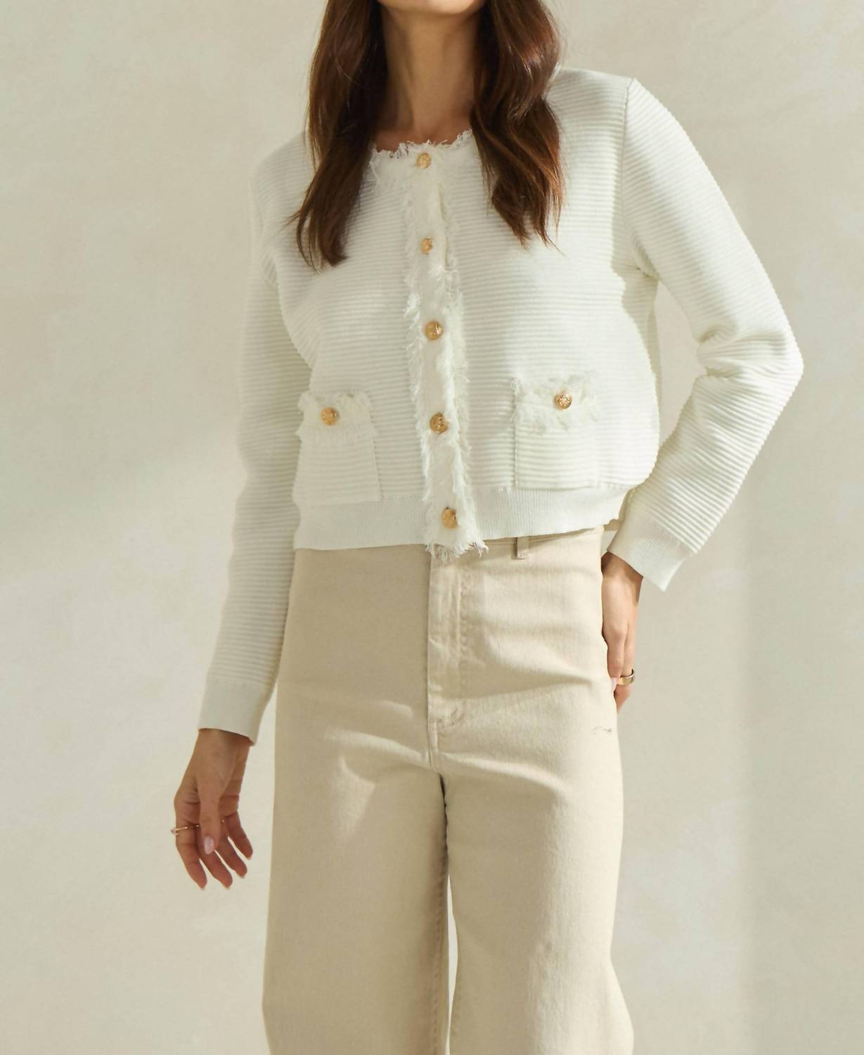 Able - Frayed Edge Cardigan Jacket