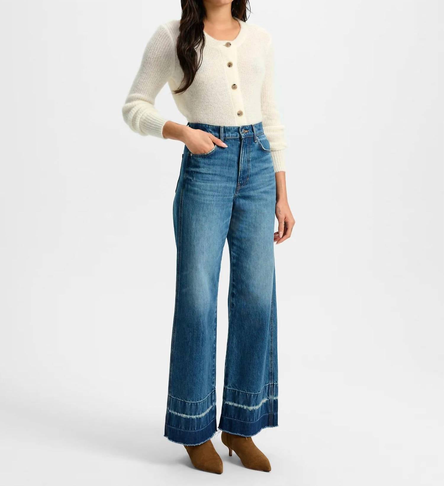 Veronica Beard - Taylor High Rise Wide Leg Jean