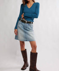 Free People Neria Long Sleeve Tee in still sea - women's long sleeve top - view 5