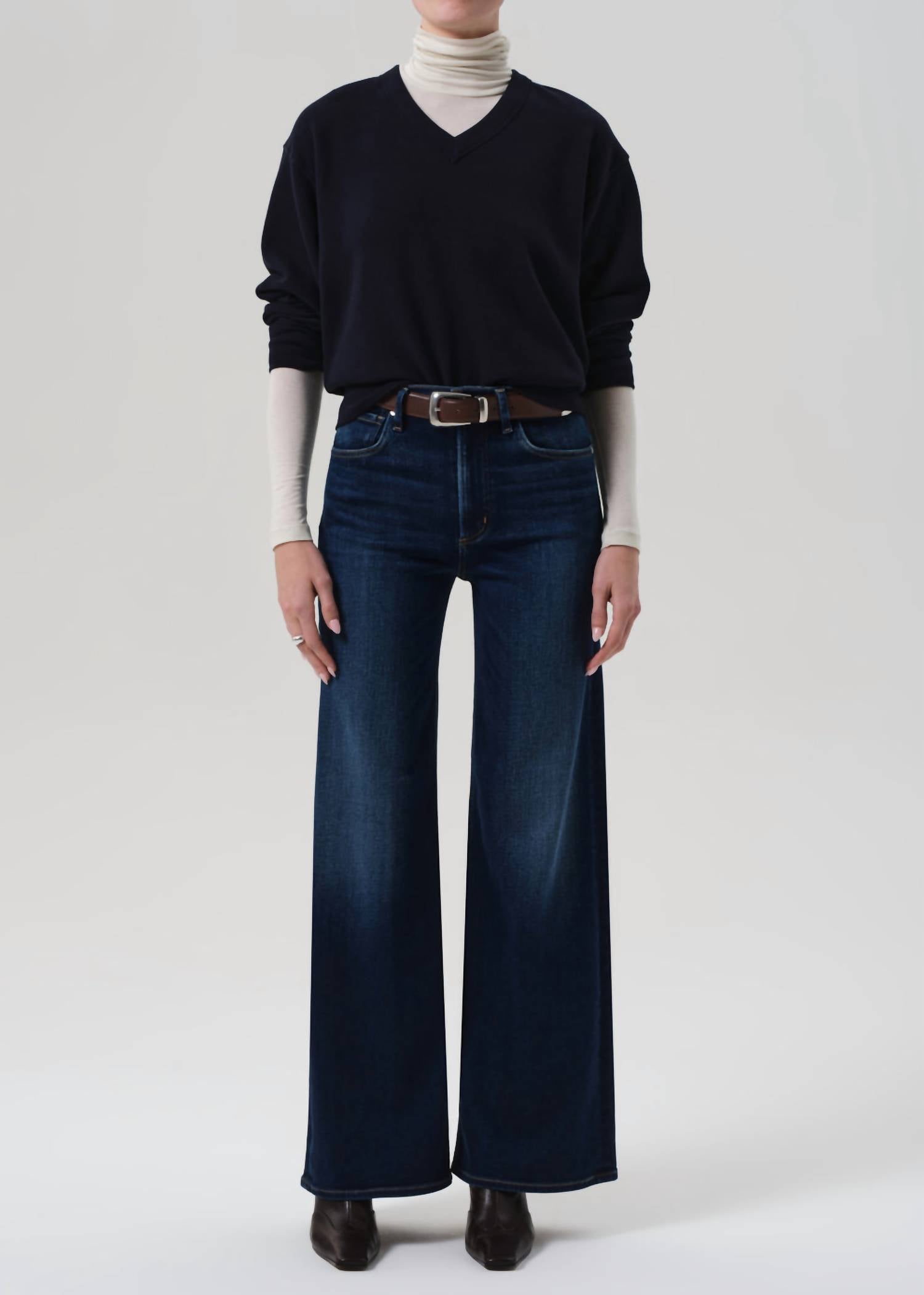 Citizens of Humanity Lyra Long Wide Jean in dark indigo - women's jeans