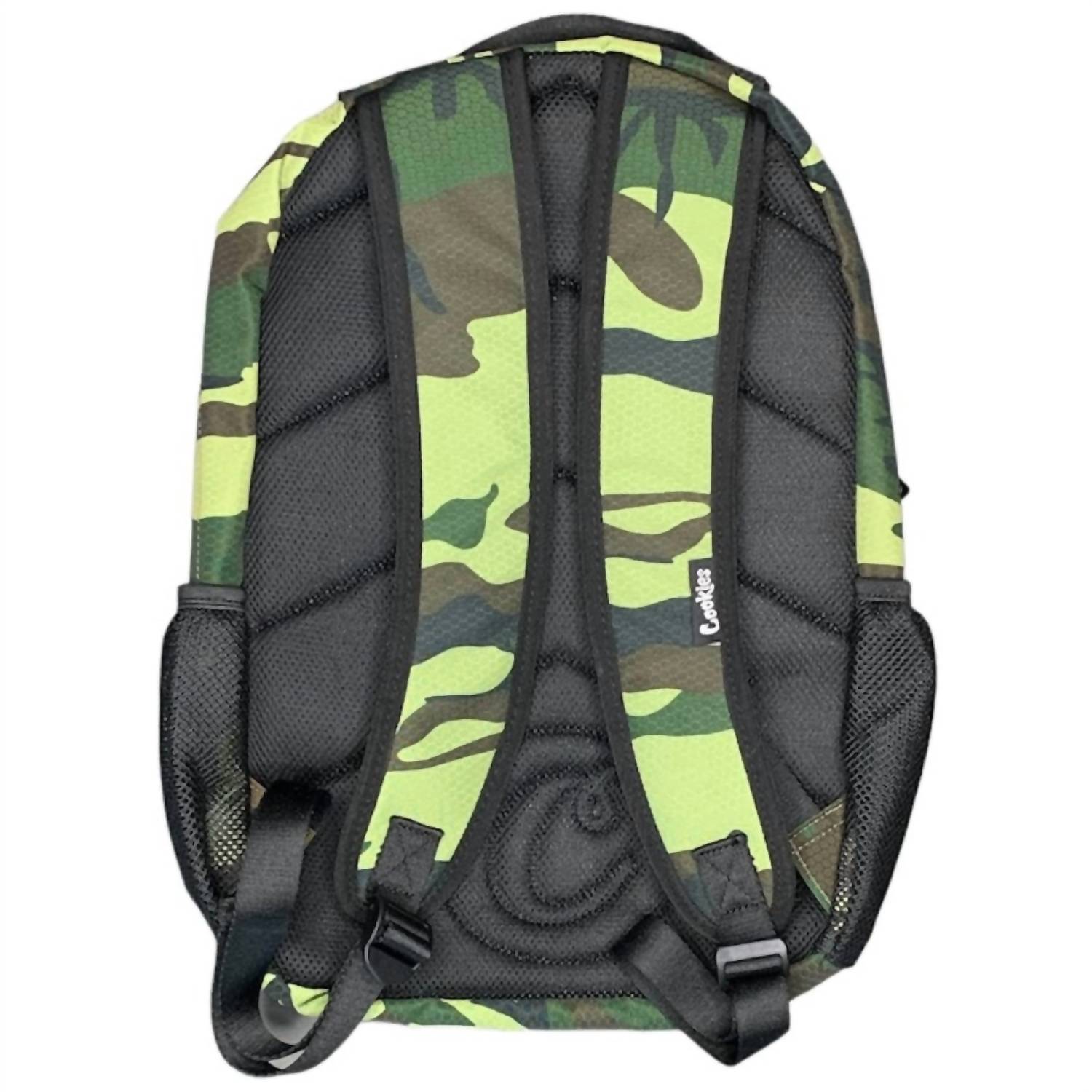 Cookies Men's Ripstop Nylon Backpack in green camo red - men's bag - detail view