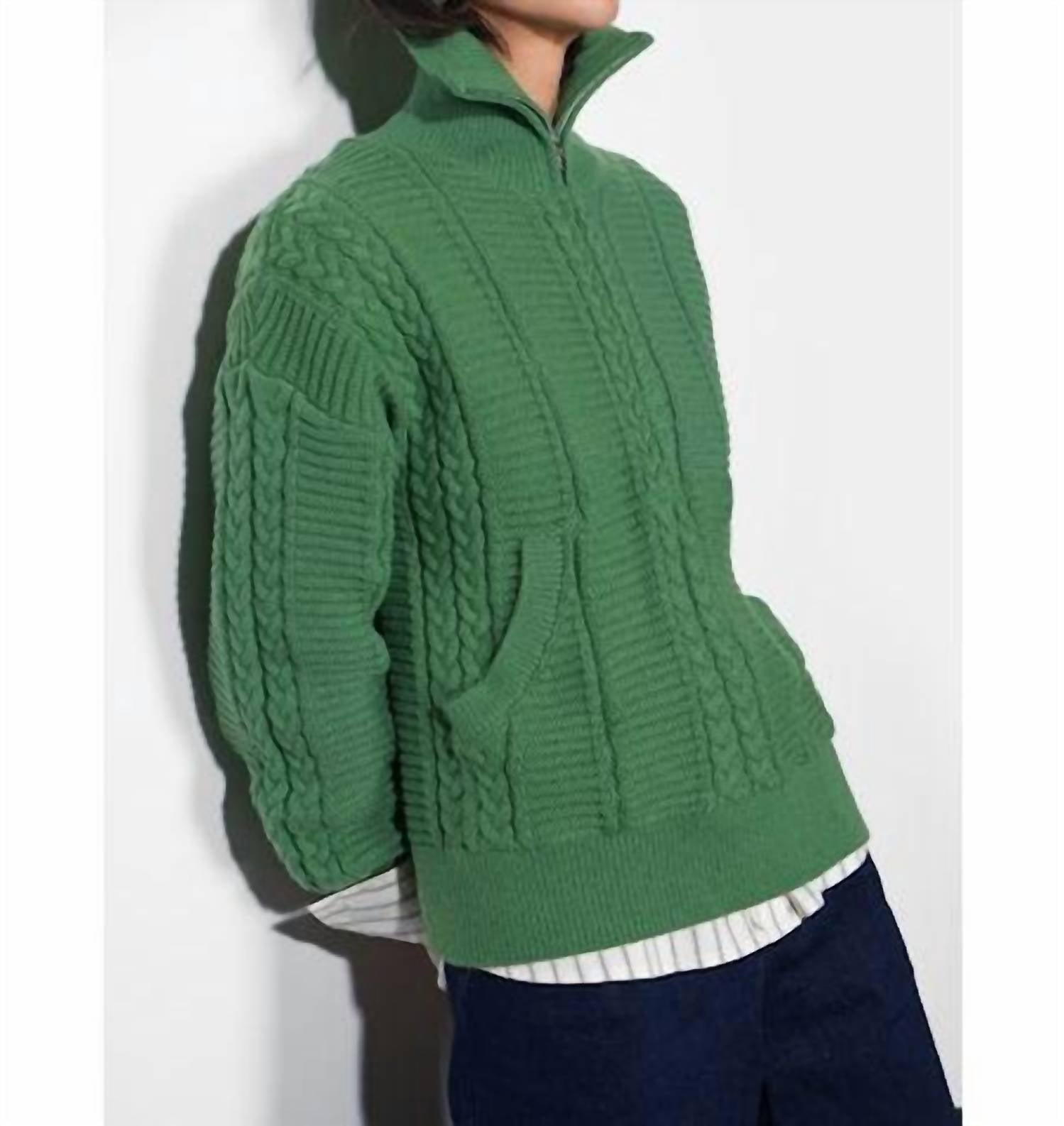 Greylin - Mila Half Zip Cable Knit Sweater