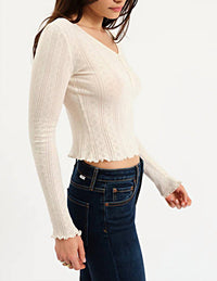 Daze - Bunny Pointelle Top