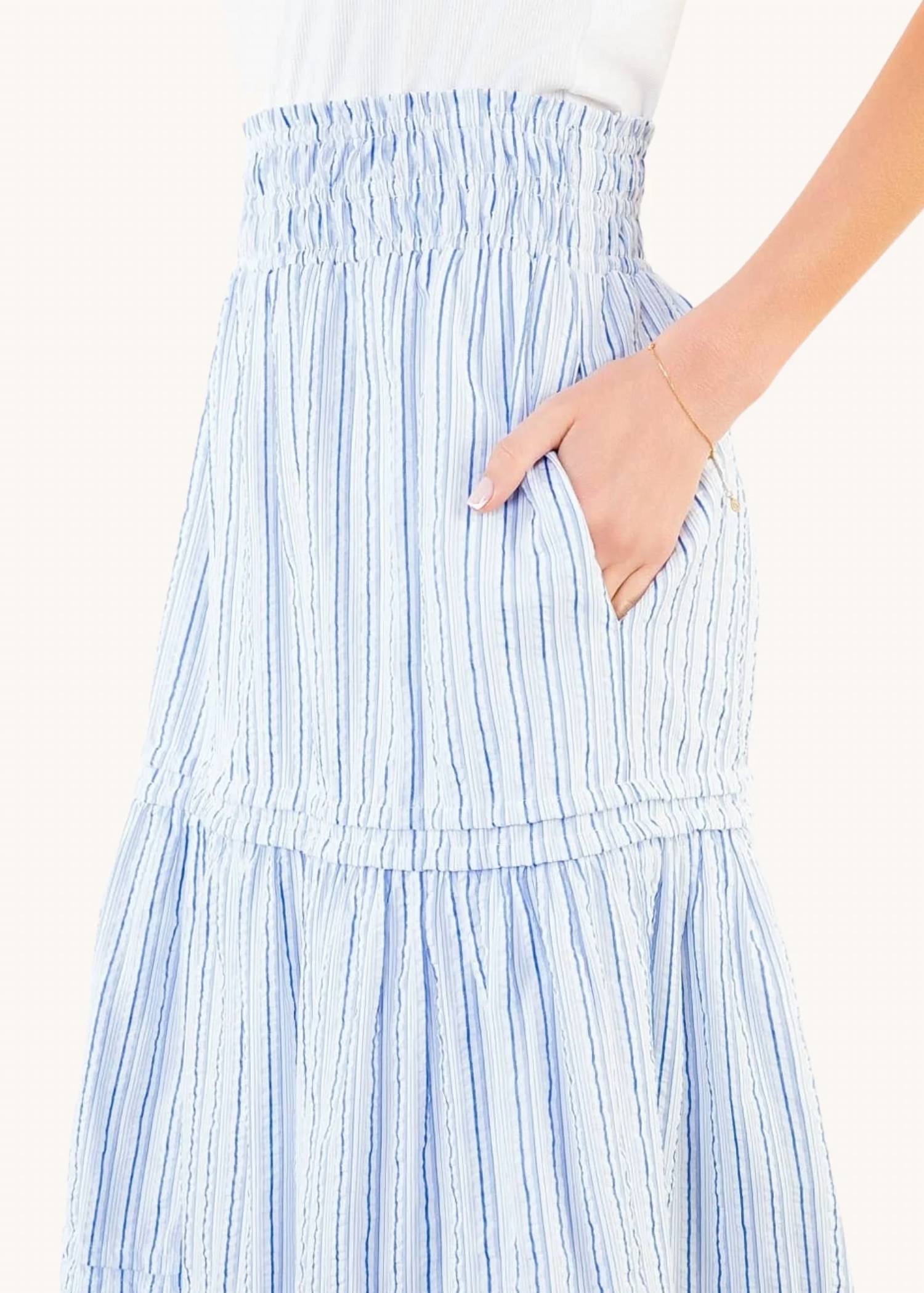 Thml - Smocked Waist Tiered Long Skirt