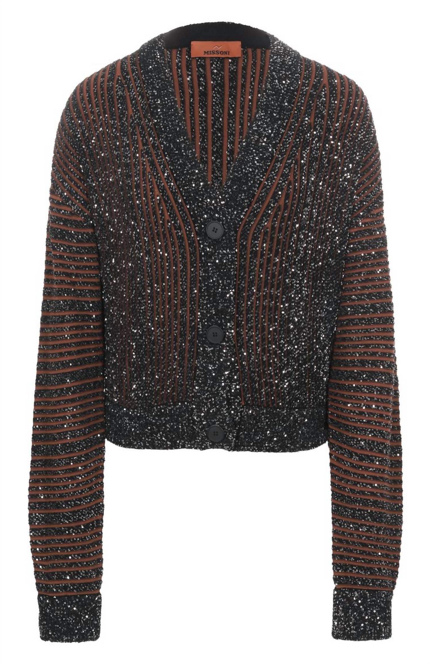 M Missoni - Ribbed Cropped Cardigan