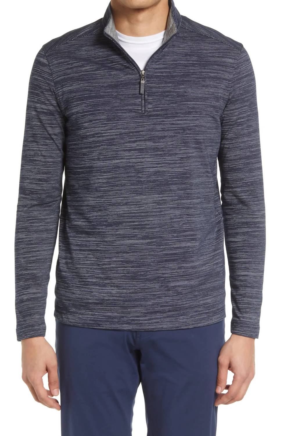 JOHNSTON & MURPHY Men's Xc4 Quarter Zip Pullover Top in navy - men's sweater
