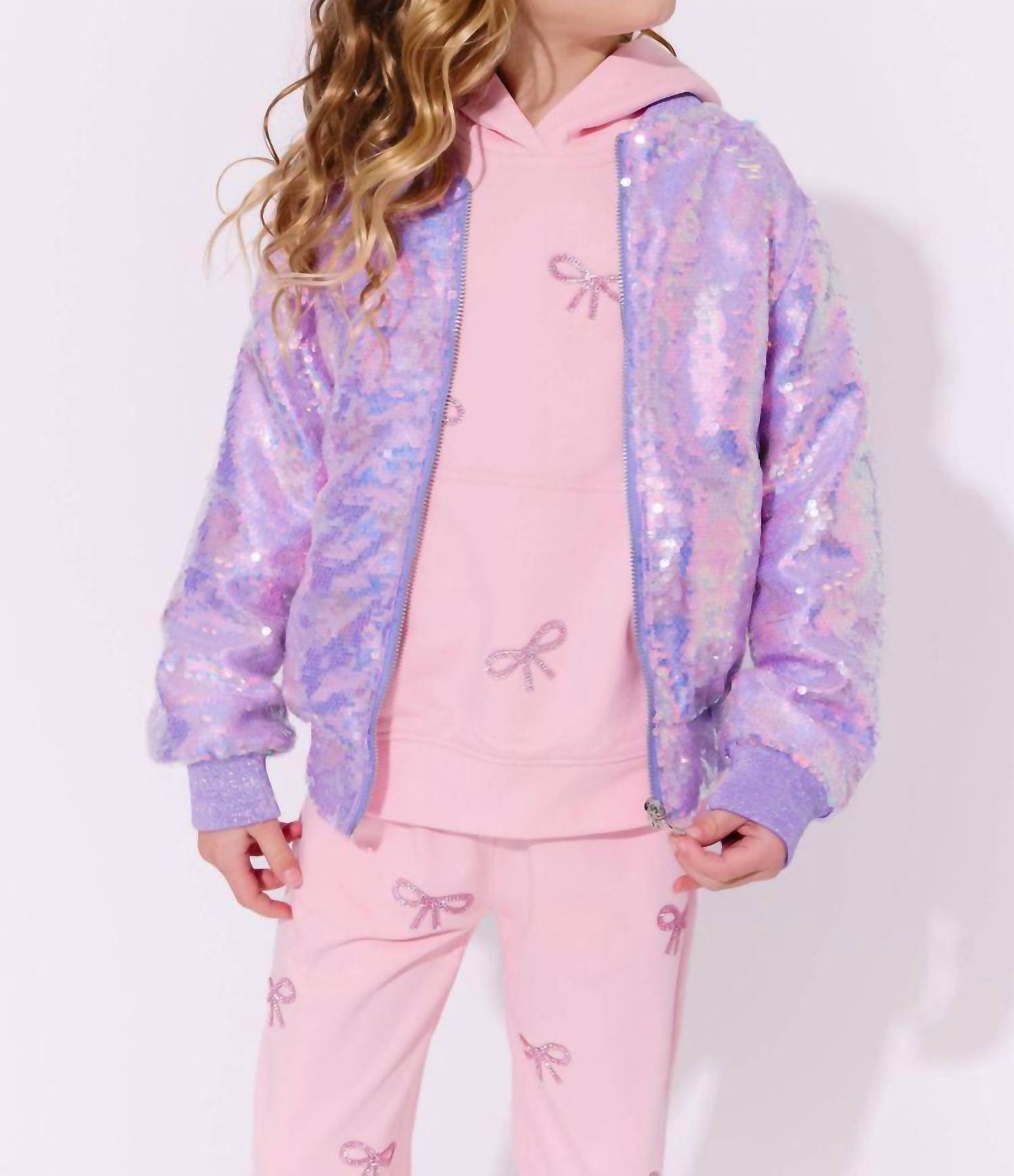 Lola + The Boys - Stars Sequin Bomber Jacket