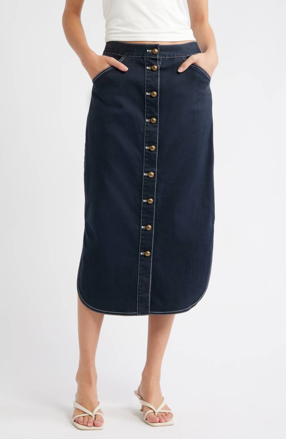 LOVE THE LABEL Apolline Midi Skirt in pagent blue 1 - women's skirt