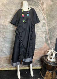 Vanite Couture - Women's Floral Applica Tunic With Slits