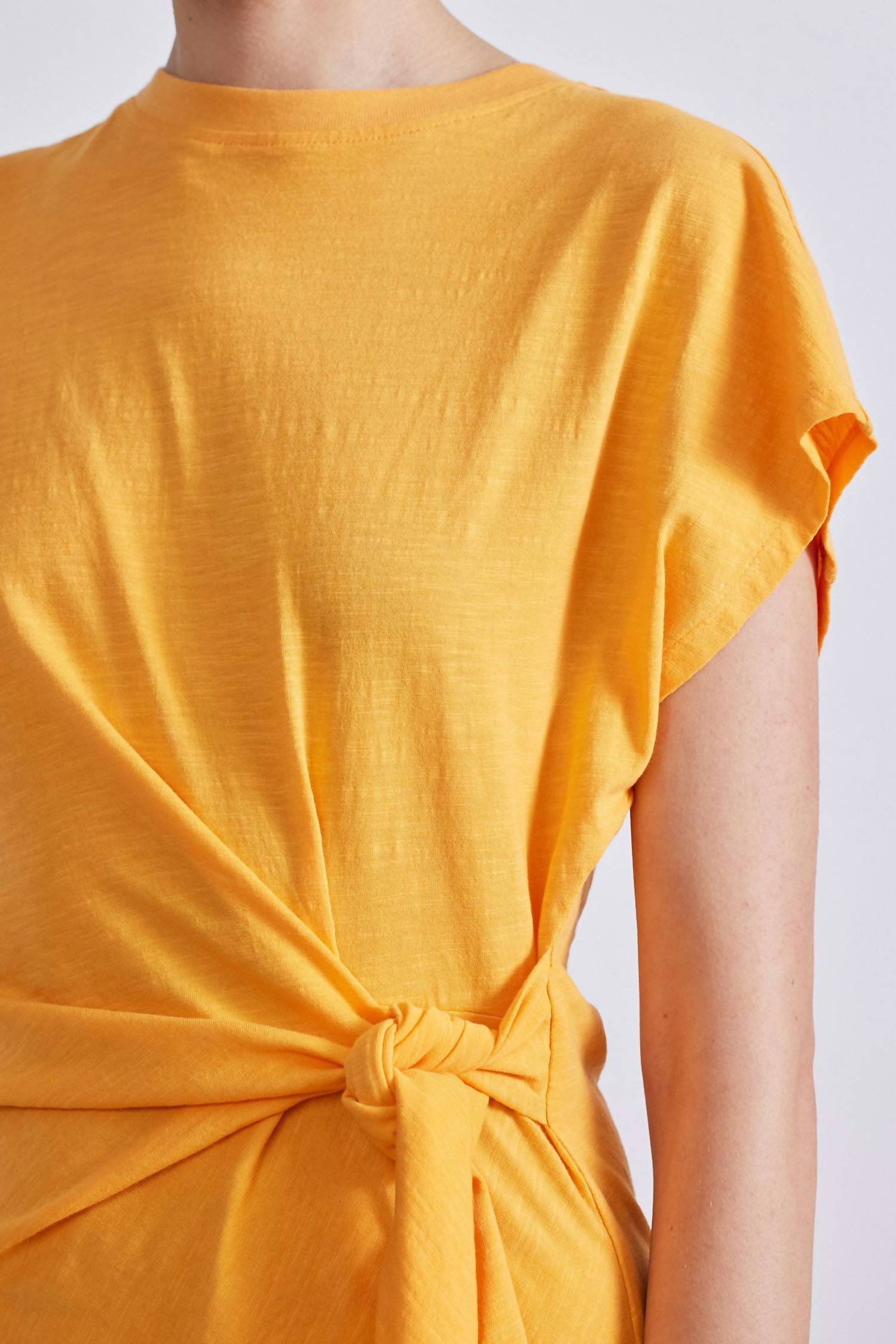 APIECE APART Nina Cinched Waist Mini Dress in creamsicle - women's dress - view 4