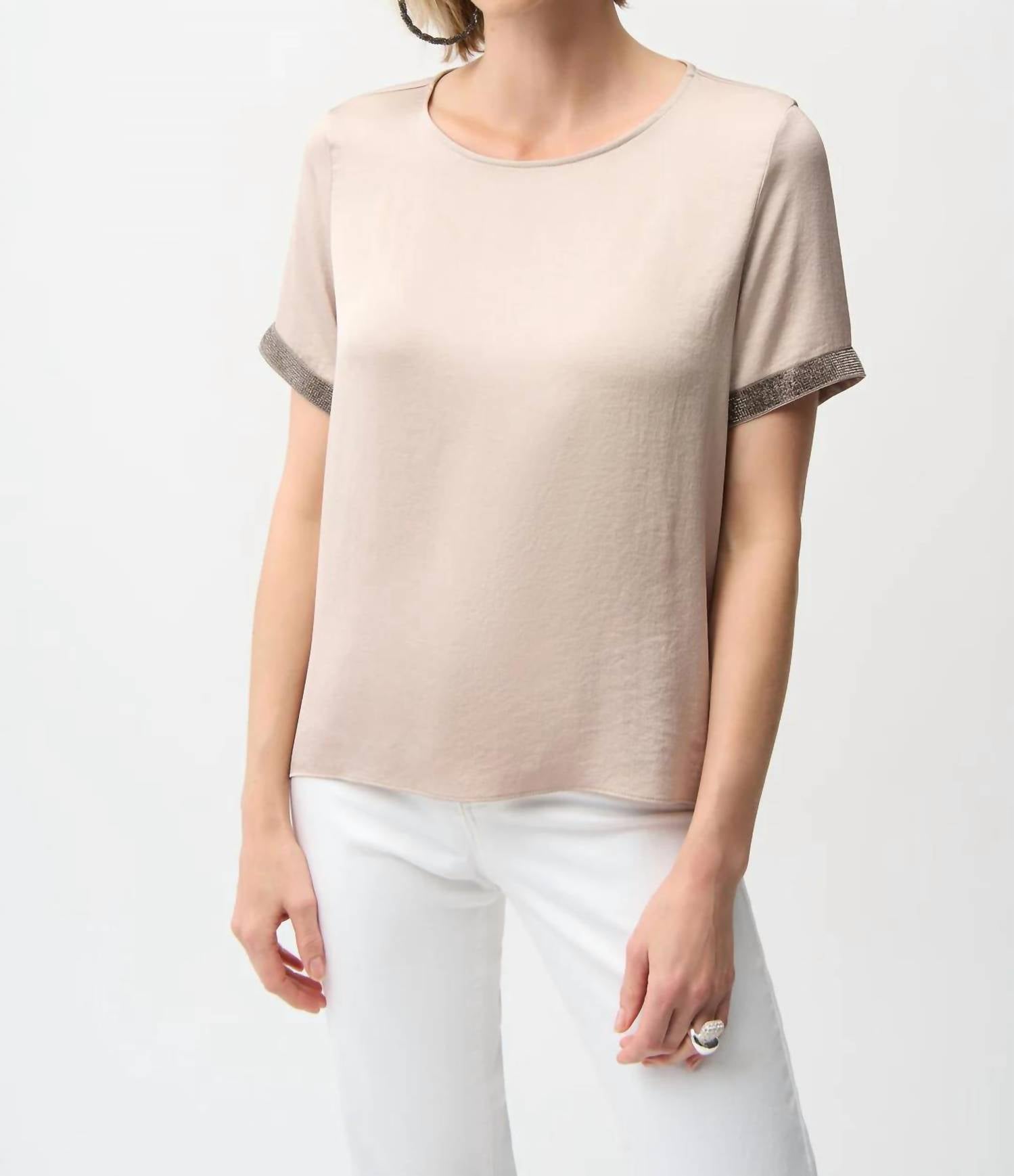 Joseph Ribkoff - Satin Top With Rhinestones Detail Style