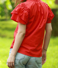 Maude Dani Shirt in chilli - women's blouse - alternate view