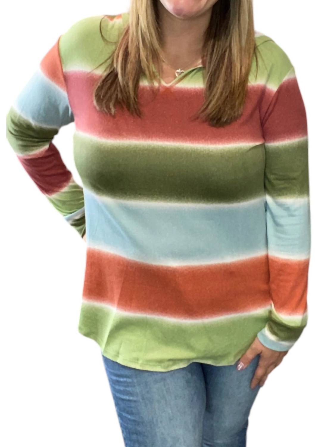Honeyme - Striped Hoodie