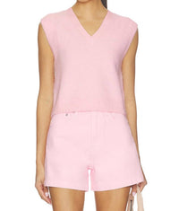 PISTOLA Maxine Sweater Vest in blush - women's blouse