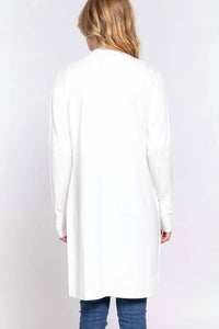 Active Basic - Rib Banded Open Tunic Cardigan
