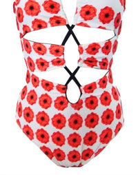 Voglia Swimwear Anastasiya One Piece Cut-Out Swimsuit in red - women's swimwear - alternate view