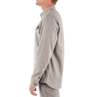 Dakota Grizzly Jetty Essex Oyster Twill Shirt in heather grey - women's long sleeve top - alternate view