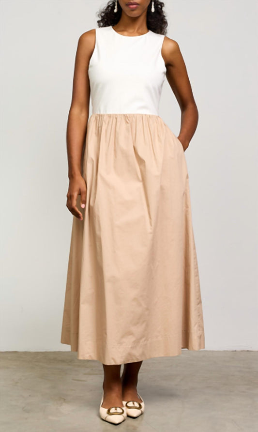 Skies Are Blue - Melanie Mixed Media Midi Dress