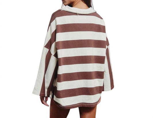 Bucketlist - The Sideline Striped Open Collar Top