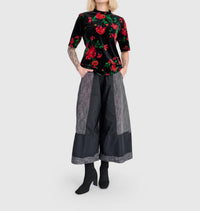ALEMBIKA Aria Velvet Mockneck Tee in roses - women's t-shirt - view 6